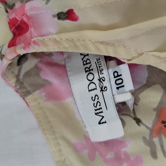 Miss Dorby yellow floral maxi vintage maxi dress sz 10p - Picture 4 of 12